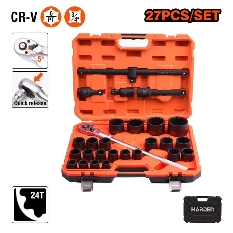 Auto Repair Tools - HARDEN 27Pcs 3/4
