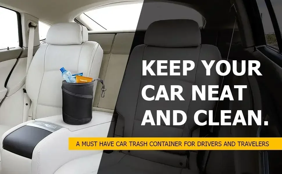 Car Trash Can, Portable Garbag - Waterproof Car Trash Can With Lid 评论和价格
