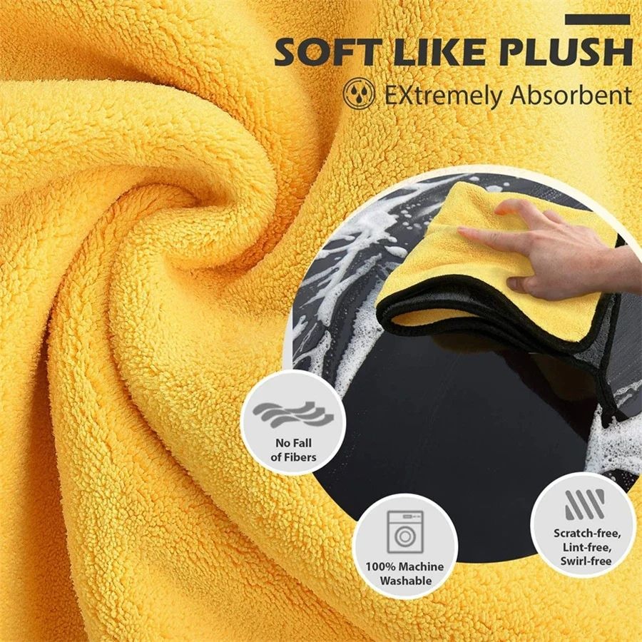 1/5/10Pcs Microfiber Car Wash  - Microfiber Car Drying Towel Super Absorbent 评论和价格